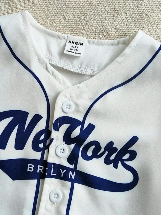 Toddler Boy New York Graphic Baseball Tee & Denim Shorts Set - 12-18M - Picture 5 of 7